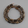 Bronzite Beads, Cut Faceted Shape, diameter 11-3x7-9 mm ±, seed beads 3 mm ±, length 40 cm ±