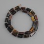 Beads Tiger's Eye Bull's Eye Hawk's Eye faceted, diameter 12-13x6-7mm+- seed beads 3mm+-, length 40cm+-