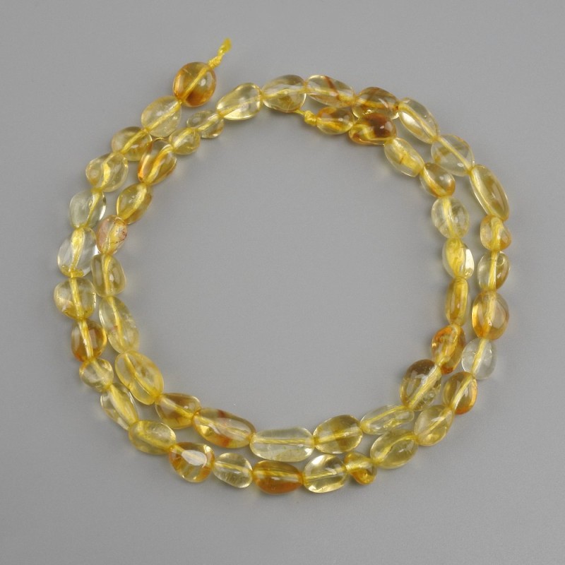 Citrine tumbled beads, diameter 6-12x5-7mm ±, length 40cm ±