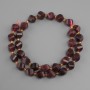 Turmaline Rubelite beads faceted rhombus, diameter 10x8mm+- seed beads 3mm+-, length 37cm+-
