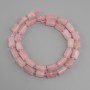 Beads Pink Quartz tumbled rough, diameter 10-12x6-7, 5mm+- seed beads 3mm+-, length 41cm+