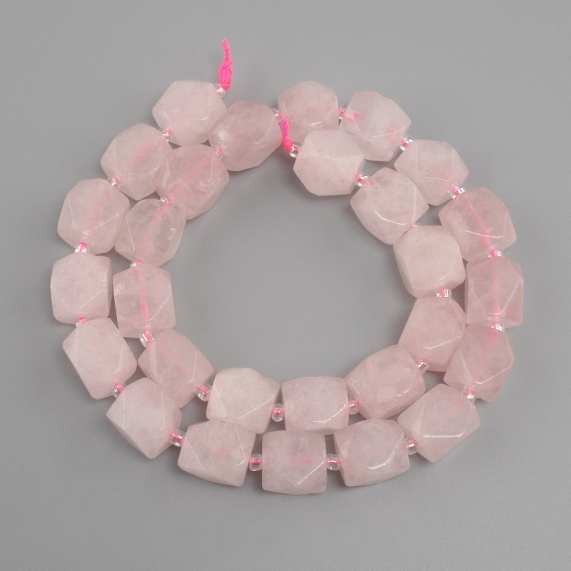 Beads Pink Quartz faceted pattern, diameter 10-12x10-10, 5mm+-, bead size 3mm+-, length 39cm+