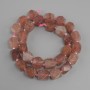 Strawberry Quartz Beads Faceted, diameter 11-12x9, 5-10 mm+-, seed beads 3 mm+-, length 39 cm+
