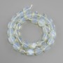 Beads Opalite moonstone-adularia-belongorite multifaceted prism, bead diameter 11-12x10-11mm±, bead 3mm±, length 39cm±