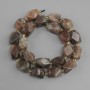 Beads Sunstone faceted prism, diameter 13-15x10-12mm+- seed beads 3mm+-, thread length 39cm+