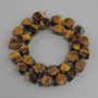 Tiger's Eye beads faceted, diameter 12x10mm+- seed beads 3mm+-, length 39cm+-