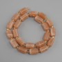 Selenite beads faceted cylinder, diameter 15x9mm +- seed beads 3mm +- , length 41cm +-