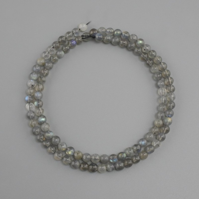 Labradorite Beads Smooth Round, diameter 4 mm±, length 39 cm+