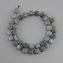 Aquamarine beads faceted cube, diameter 8x8mm+- seed beads 3mm+- , length 38cm+-