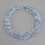 Aquamarine tumbled beads on a thread, diameter 7-10x6-8mm ±, length 41 cm ±