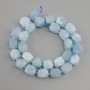 Aquamarine beads faceted, diameter 11-12x10-11, 5mm+- seed beads 3mm+-, length 39cm+-