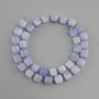 Aquamarine beads faceted cube, diameter 8x8 mm+- seed beads 3 mm+-, length 36 cm+-