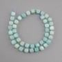 Aquamarine beads faceted cube, diameter 7x7mm+- bead 3mm+-, length 37cm+-