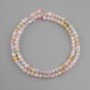 Morganite Beads faceted cube, diameter 4x4 mm +/-, length 39 cm +/-