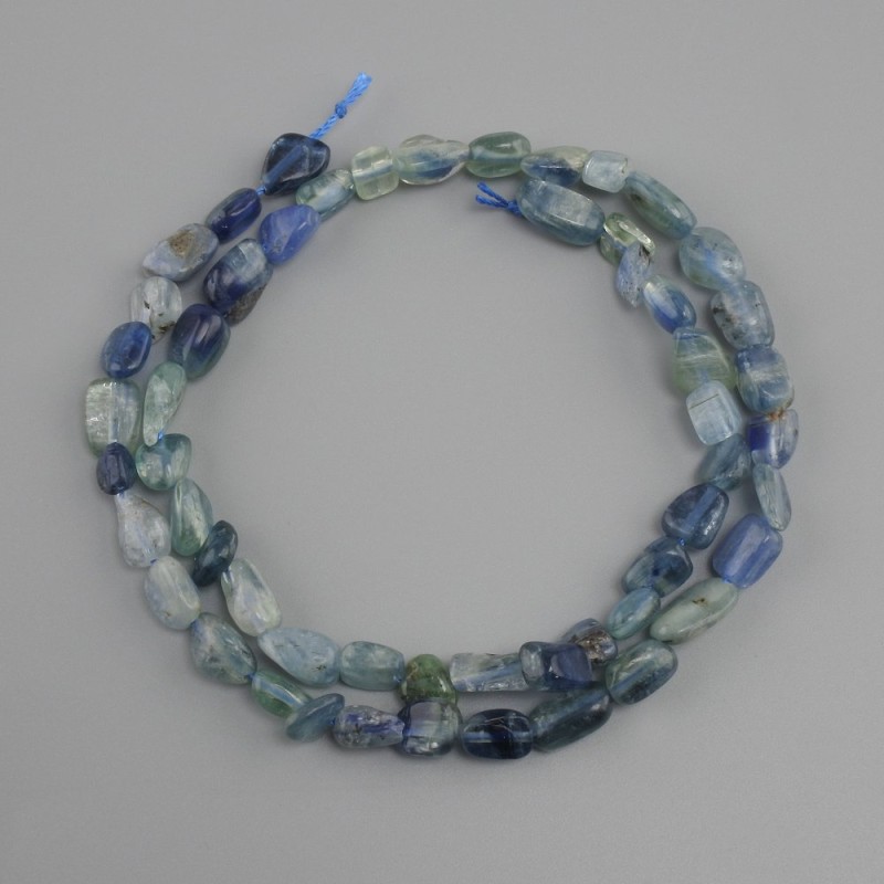 Kyanite Tumbled Beads, diameter 7-10x6-7.5 mm ±, length 39 cm+