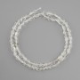 Beads Rock Crystal tumbled, diameter 5–7x4–5mm +/-, length 39cm +/-