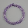 Amethyst beads natural stone faceted cube, diameter 4x4mm+-, length 38cm+-