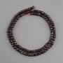 Garnet beads natural stone faceted cube, diameter 4x4 mm +/-, length 39 cm +/-