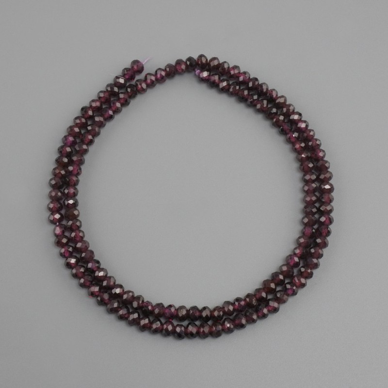 Garnet Natural Stone Faceted Rondelle Beads, 4x3 mm +/- Diameter, 39 cm+ Strand