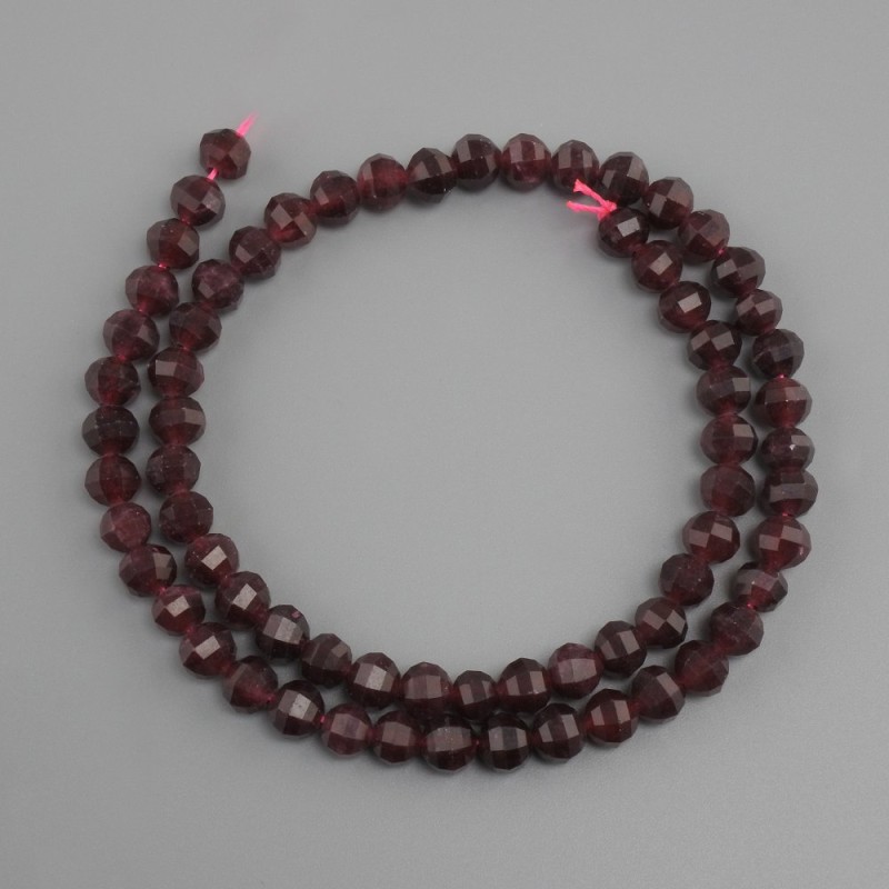 Beads Tourmaline Rubellite natural gemstone faceted rondelle, diameter 6x5, 5mm+- , length 36cm+-