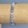 Aquamarine Bracelet Smooth Bead, diameter 6.5 mm+- , length 18 cm +- stretch