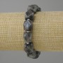 Larvikite bracelet faceted, diameter 11, 5-12x9-11mm+- seed beads 3mm+-, length 18cm +- stretch