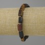 Tiger, Bull's Eye, and Hawk's Eye Bracelet, bead faceted mix, diameter 9-11x6-7mm ±, beads 3mm ±, length 18cm ± stretch