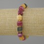 Tourmaline bracelet faceted cube, diameter 8x8mm +- seed beads 3mm +- length 18cm +- stretch