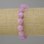 Bracelet Lavender Amethyst Faceted Cubic Bead, Diameter 10x9mm +- Beads 3mm +- , Length 18cm +- Stretch