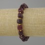 Garnet bracelet, faceted cube, 8x8mm+- bead 3mm+-, length 18cm +- stretch
