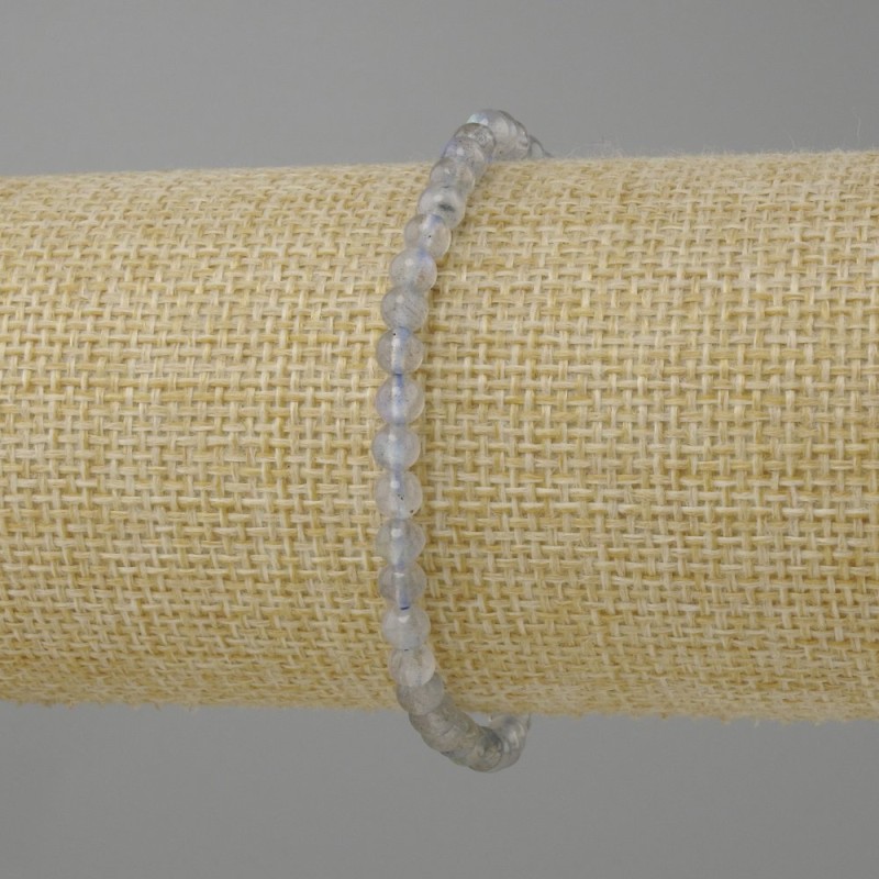 Labradorite bracelet smooth bead, diameter 4mm ±, length 18cm ± stretch