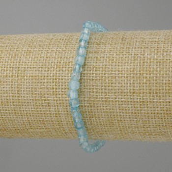 Topaz bracelet faceted cube, diameter 4×4 mm +/-, length 18 cm +/- stretch
