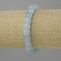 Aquamarine bracelet rondelle, diameter 8x7 mm ±, length 18 cm ± stretch