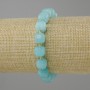 Aquamarine bracelet faceted cube, diameter 9x9mm +- beads 3mm +- , length 18cm +- stretch