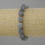 Aquamarine bracelet faceted cube bead, diameter 8x8mm +- seed beads 3mm +- , length 18cm +- stretch
