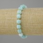 Aquamarine bracelet faceted cube, diameter 7x7mm+- seed beads 3mm+-, length 18cm +- stretch