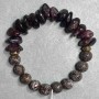 Bracelet with Coffee Jasper faceted round bead, diameter 8.5 mm ± Pomegranate nugget 12x6 mm ± length 18 cm (stretch)