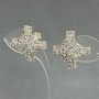 Rhinestone clip-on earrings square 23x23 mm+
