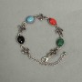 Metal bracelet with colorful cabochons 14mm+- cross 14x11mm+-, length 19-25cm