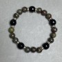 Bracelet Jasper Blood of the Dragon smooth round bead 8mm +- Agate faceted round bead 10mm +- length 18cm +- stretch