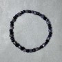 Sapphire bracelet faceted cube 5mm+- Tourmaline Aventurine faceted cube 4mm+-, length 18cm +- stretch