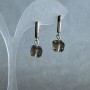 Earrings Rauchtopaz faceted cube 8.5x8.5 mm ±, length 25 mm +