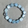 Aquamarine bracelet faceted, diameter 12x10–11mm+- bead 3mm+-, length 18cm +- stretch