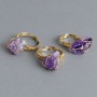 Ring, Amethyst sizes in woven setting 10-16x10-12mm+- (assorted sizes)