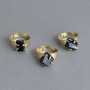 Ring, sizes Tourmaline Schorl processed stone 9x11 mm+- (assorted sizes)