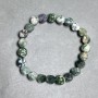 Bracelet Moss Agate faceted beads 8mm +/-, length 18cm +/- stretch