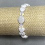 Bracelet Chalcedony heart 10mm± Adular tumbled 12mm±, length 18cm± stretch