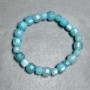 Aquamarine bracelet faceted cube 7mm+- 9mm+-, length 18 cm +- stretch