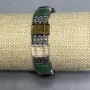 Bracelet Jadeite Rauchtopaz Rock Crystal stretch, link diameter 16x11mm +/-, length 18cm +/- stretch