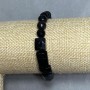 Agate bracelet faceted round bead 8mm ± Tourmaline cut 11-14x10mm ± length 18cm ± stretch